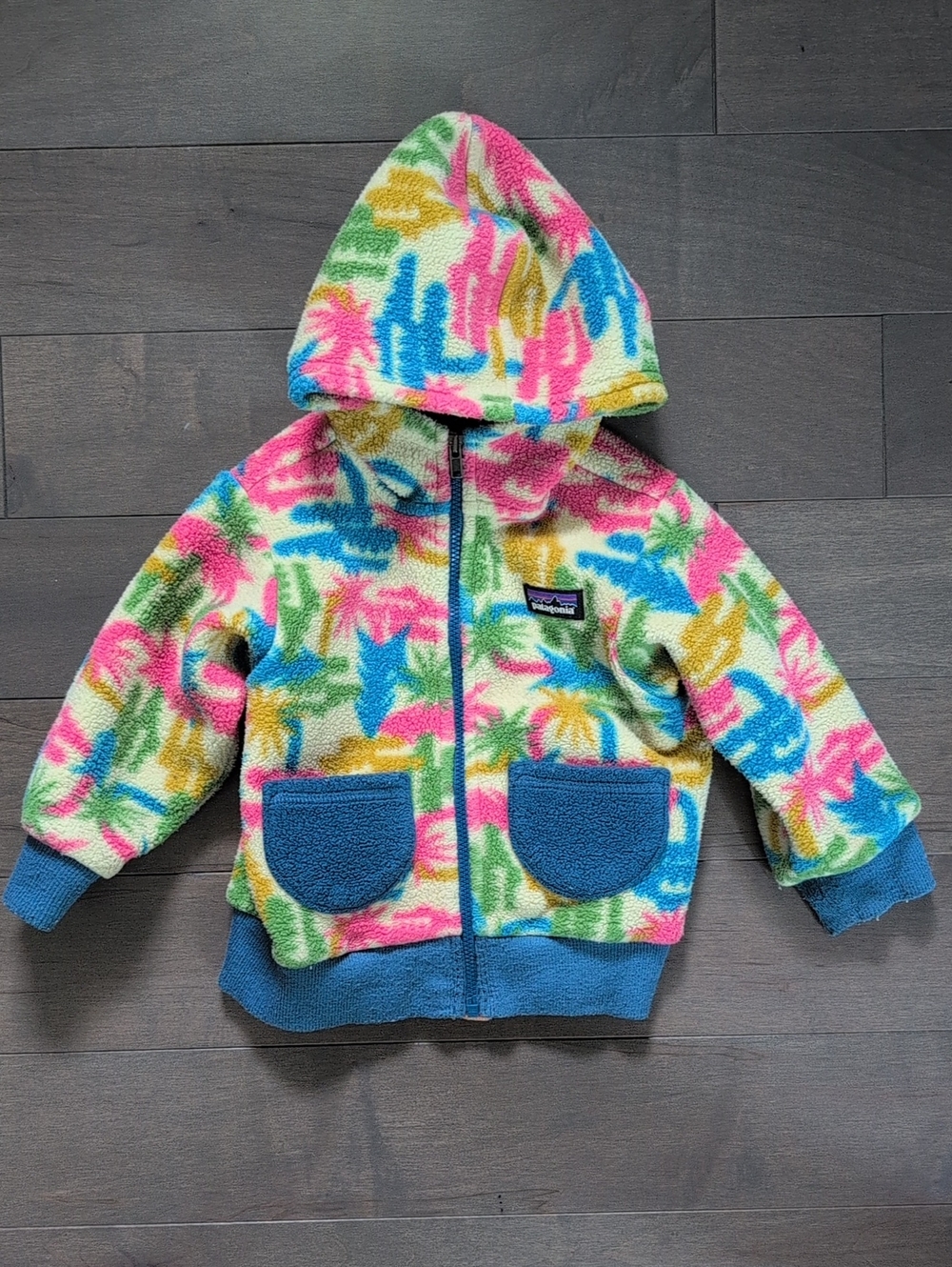 Patagonia 12-18 Month Hooded Fleece Zip - Picture 2 of 14